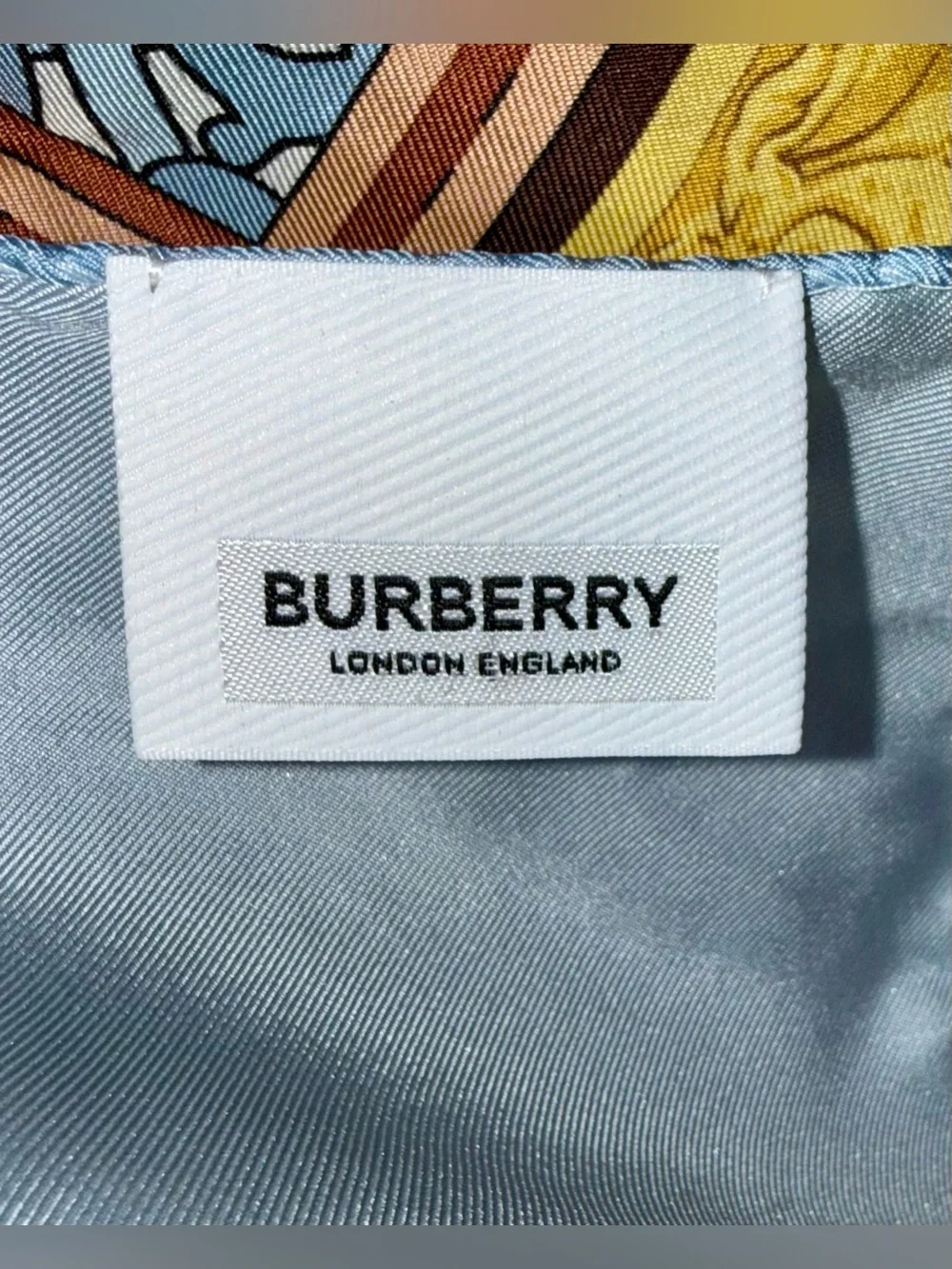 BURBERRY LARGE MULTI-COLOR SILK SCARF